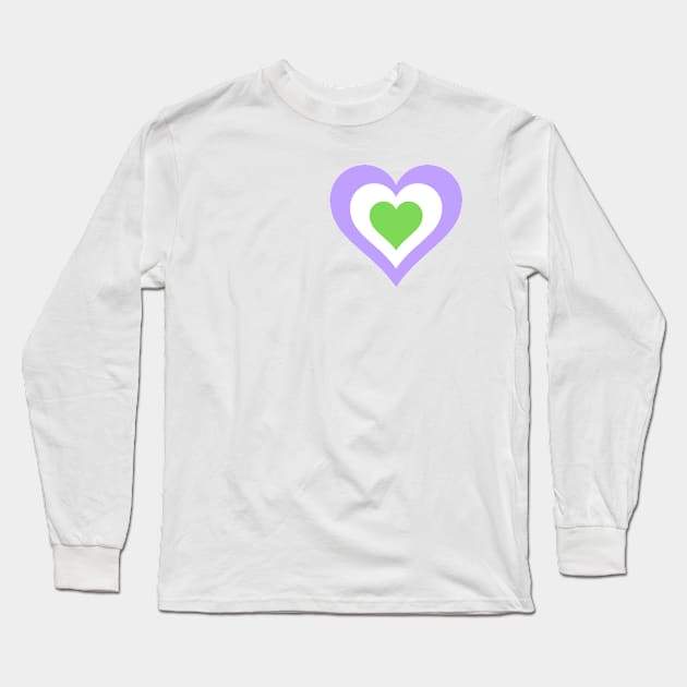 Pride Collection - Genderqueer Pride Flag (Heart) Long Sleeve T-Shirt by Tanglewood Creations